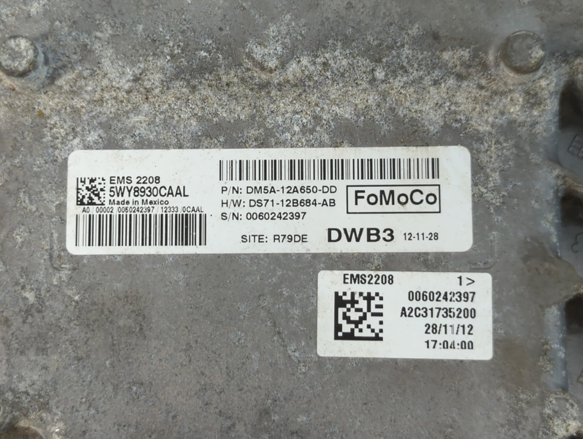 2013 Ford C-Max PCM Engine Control Computer ECU ECM PCU OEM P/N:DM5A-12A650-DD OEM Used Auto Parts - Oemusedautoparts1.com