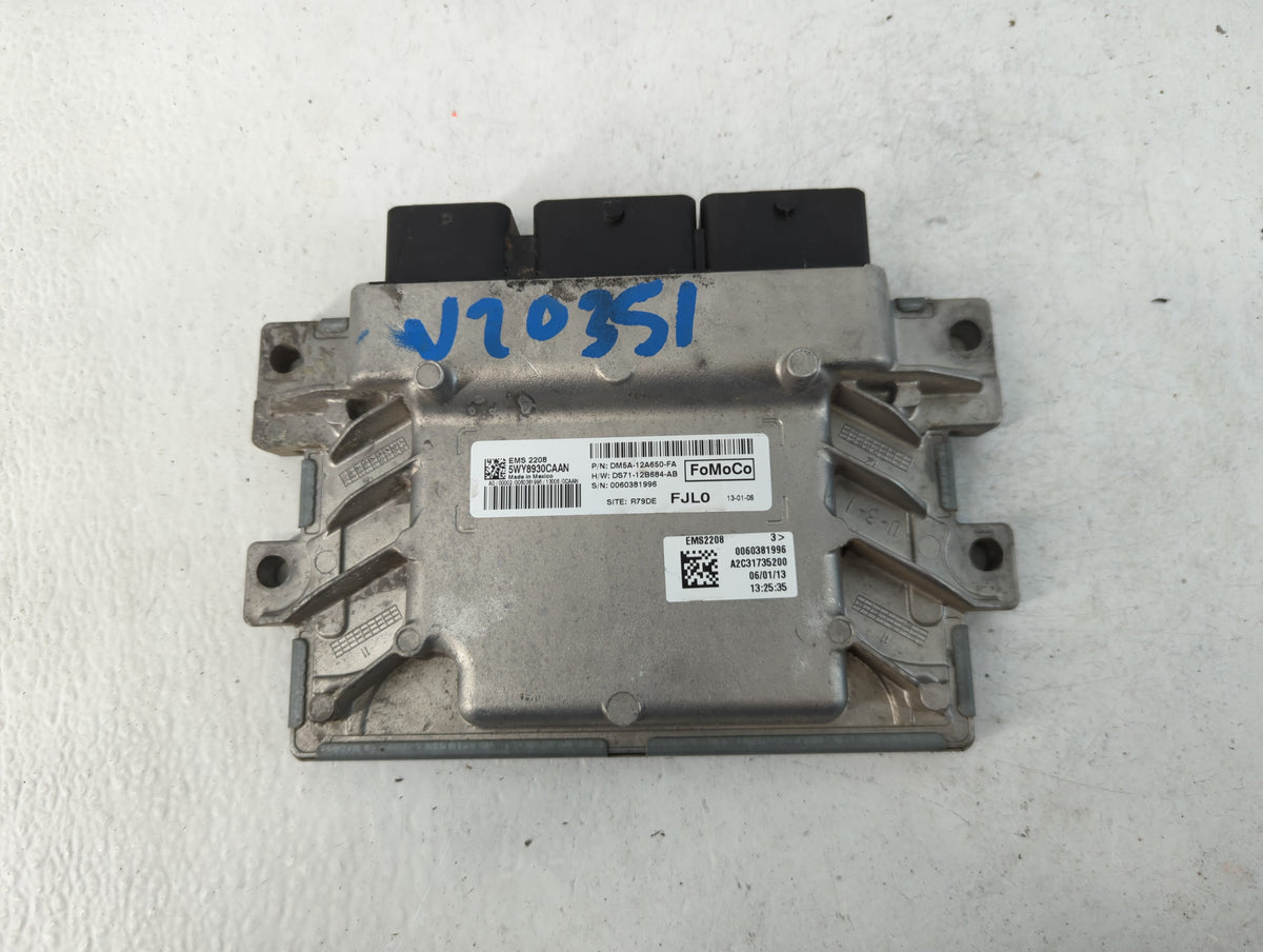 2013 Ford C-Max PCM Engine Control Computer ECU ECM PCU OEM P/N:DM5A-12A650-FA OEM Used Auto Parts - Oemusedautoparts1.com