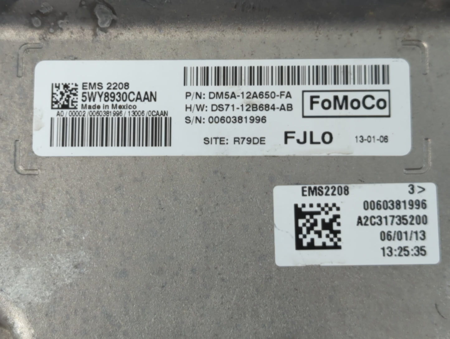 2013 Ford C-Max PCM Engine Control Computer ECU ECM PCU OEM P/N:DM5A-12A650-FA Fits OEM Used Auto Parts - Oemusedautoparts1.