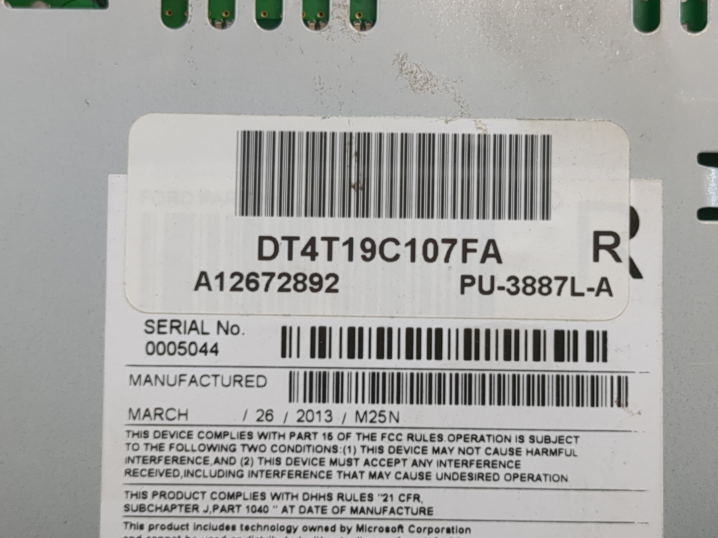 2013 Ford Edge Radio AM FM Cd Player Receiver Replacement P/N:DT4T 19C107- FA Fits OEM Used Auto Parts - Oemusedautoparts1.c