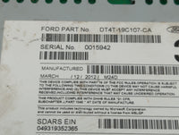 2013 Ford Edge Radio AM FM Cd Player Receiver Replacement P/N:DT4T-19C107-CA Fits OEM Used Auto Parts - Oemusedautoparts1.co