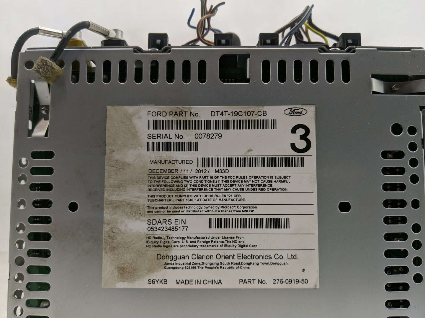 2013 Ford Edge Radio AM FM Cd Player Receiver Replacement P/N:DT4T-19C107-CB Fits OEM Used Auto Parts - Oemusedautoparts1.co