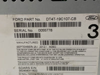 2013 Ford Edge Radio AM FM Cd Player Receiver Replacement P/N:DT4T-19C107-CB Fits OEM Used Auto Parts - Oemusedautoparts1.co