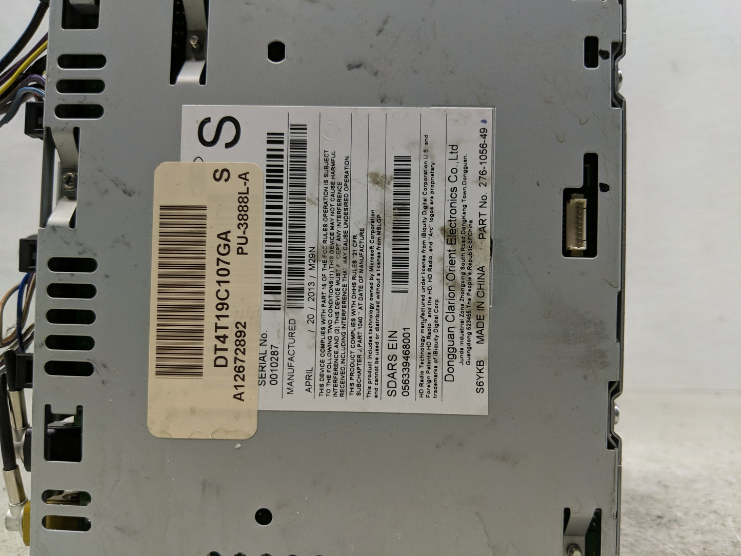 2013 Ford Edge Radio AM FM Cd Player Receiver Replacement P/N:DT4T19C107GA Fits OEM Used Auto Parts - Oemusedautoparts1.com