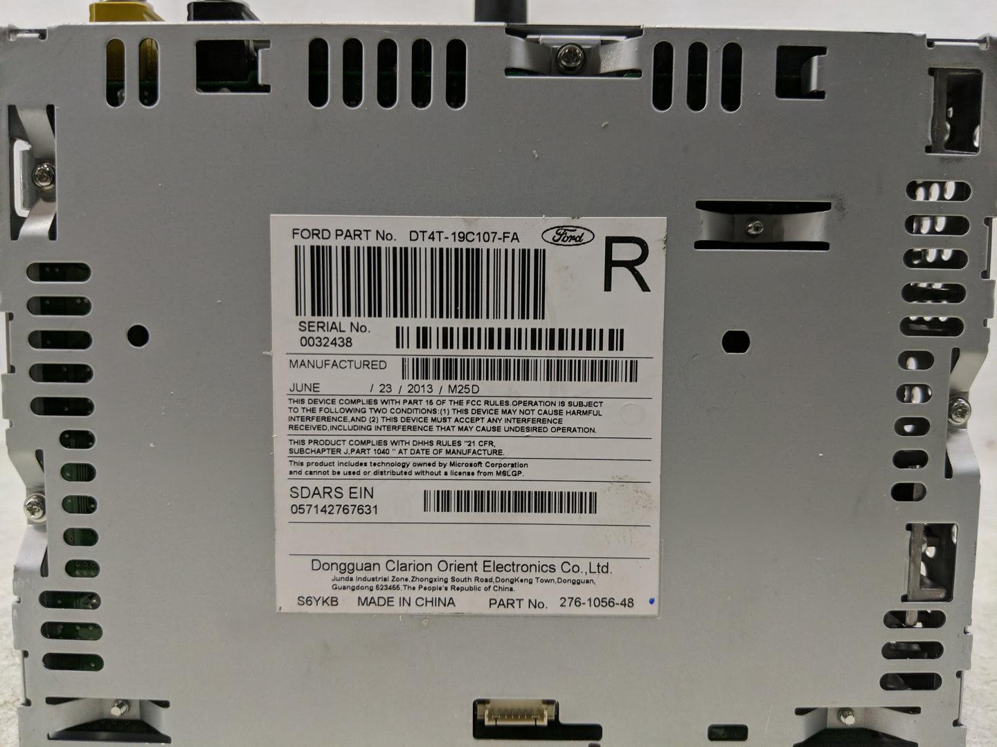 2013 Ford Edge Radio AM FM Cd Player Receiver Replacement P/N:DT4T-19C107-FA Fits OEM Used Auto Parts - Oemusedautoparts1.co