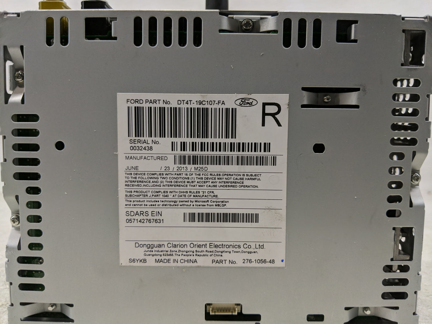 2013 Ford Edge Radio AM FM Cd Player Receiver Replacement P/N:DT4T-19C107-FA Fits OEM Used Auto Parts - Oemusedautoparts1.co