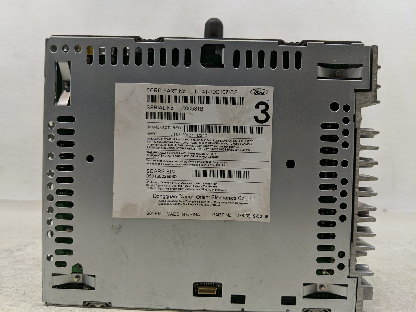 2013 Ford Edge Radio AM FM Cd Player Receiver Replacement P/N:DT4T-19C107-CB Fits OEM Used Auto Parts - Oemusedautoparts1.co