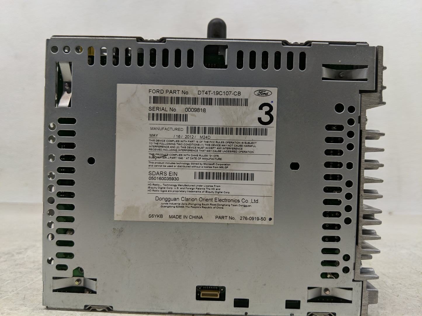 2013 Ford Edge Radio AM FM Cd Player Receiver Replacement P/N:DT4T-19C107-CB Fits OEM Used Auto Parts - Oemusedautoparts1.co