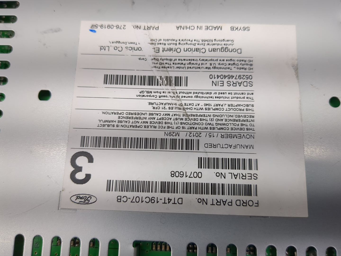 2013-2014 Ford Edge Radio AM FM Cd Player Receiver Replacement P/N:DT4T-19C107-CB PU-3529L-A, 276-0919-SW Fits Fits 2013 201