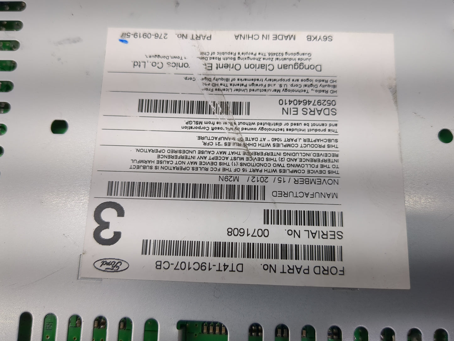 2013-2014 Ford Edge Radio AM FM Cd Player Receiver Replacement P/N:DT4T-19C107-CB PU-3529L-A, 276-0919-SW Fits Fits 2013 201