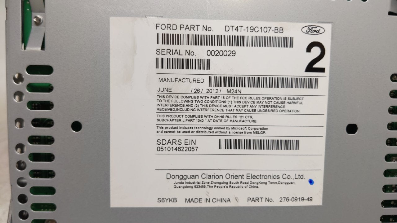 2013-2014 Ford Edge Am Fm Cd Player Radio Receiver - Oemusedautoparts1.com