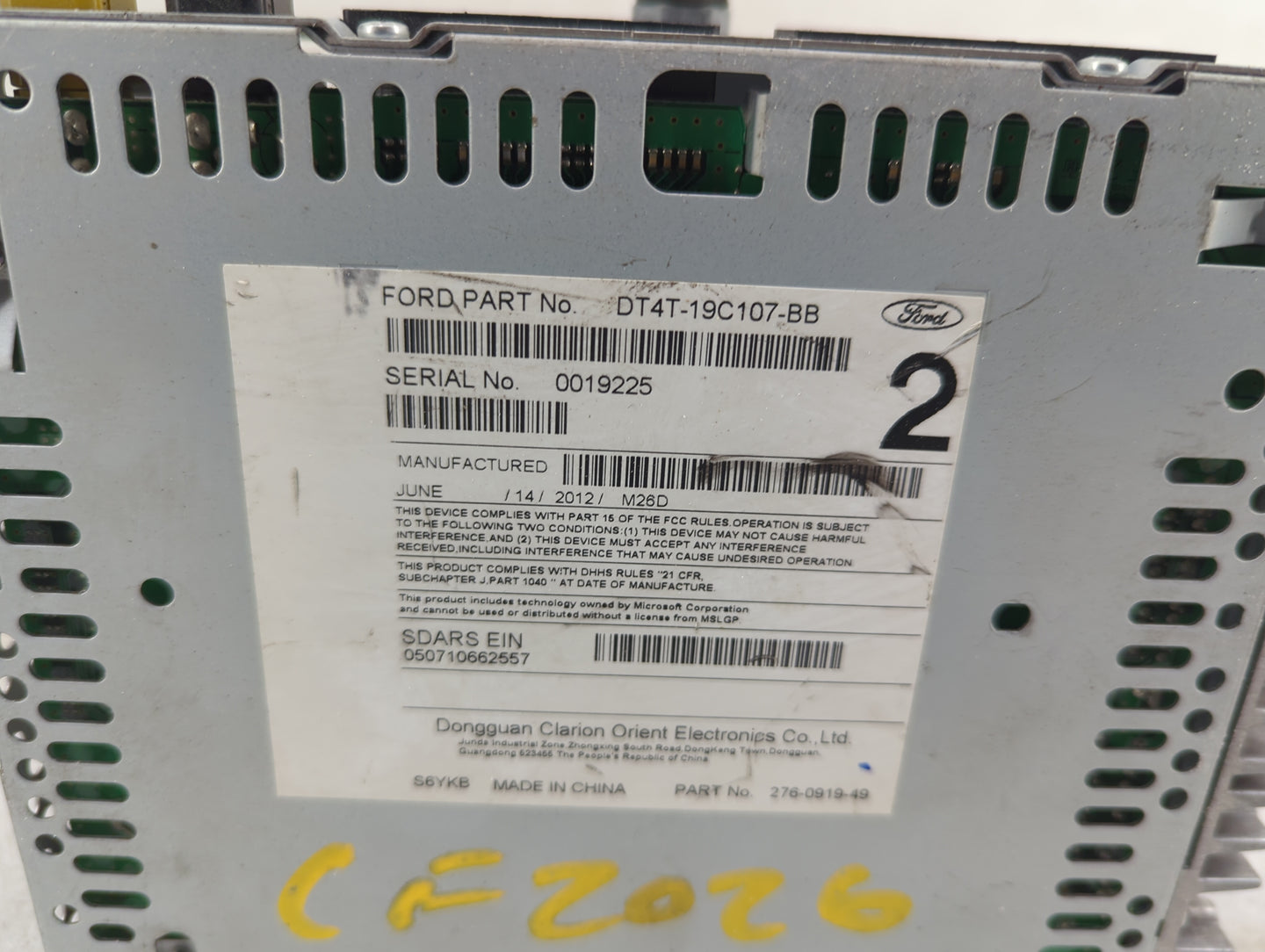 2013-2014 Ford Edge Radio AM FM Cd Player Receiver Replacement P/N:DT4T-19C107-BB PU-3528L-A Fits Fits 2013 2014 OEM Used Au