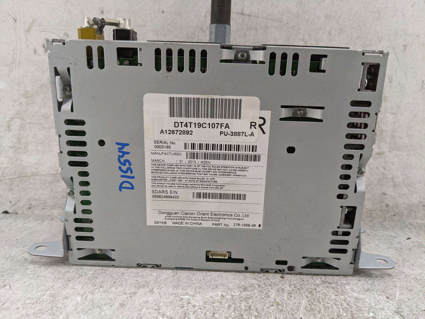 2013 Ford Edge Radio AM FM Cd Player Receiver Replacement P/N:DT4T19C107FA PU-3887L-A, 276-1056-48 Fits OEM Used Auto Parts 