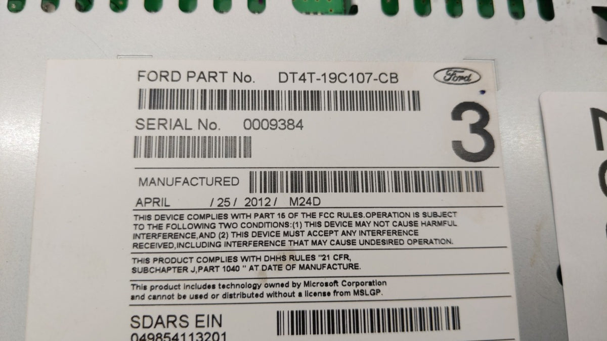 2013-2013 Ford Edge Am Fm Cd Player Radio Receiver 239672 - Oemusedautoparts1.com