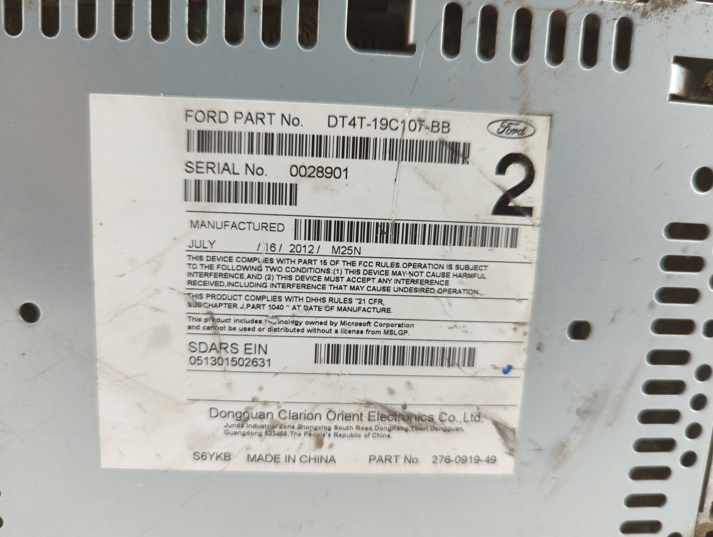 2013-2014 Ford Edge Am Fm Cd Player Radio Receiver - Oemusedautoparts1.com