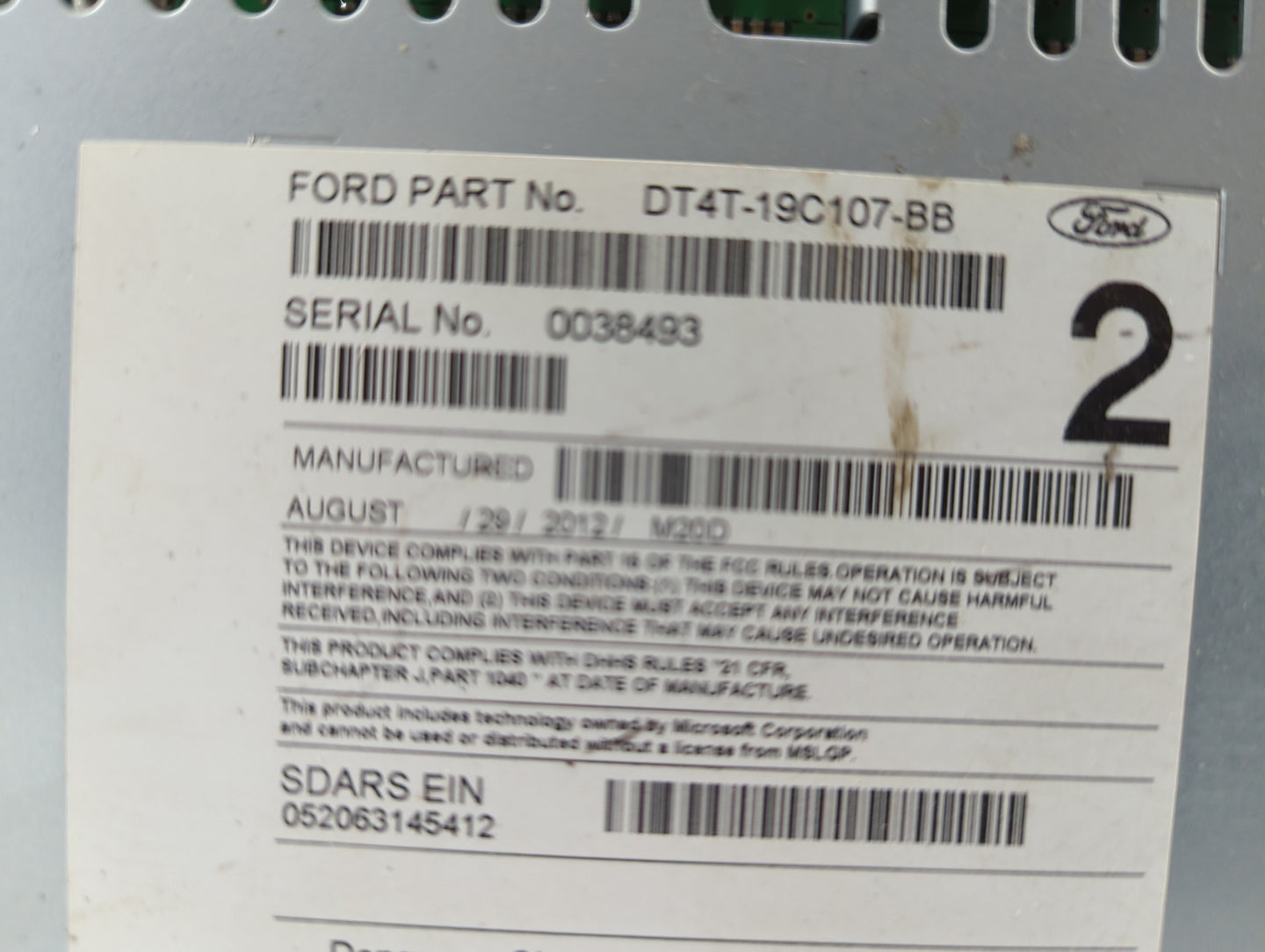 2013-2014 Ford Edge Am Fm Cd Player Radio Receiver - Oemusedautoparts1.com
