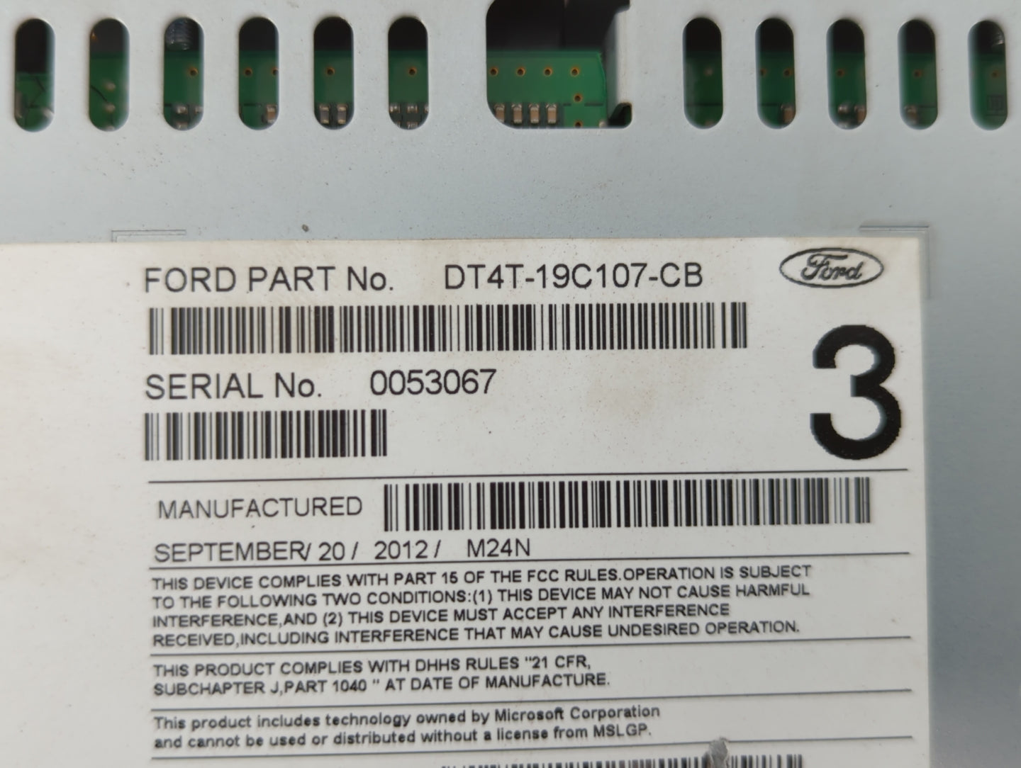2013 Ford Edge Radio AM FM Cd Player Receiver Replacement P/N:DT4T-19C107-CB DT4T-19C107-BB Fits OEM Used Auto Parts - Oemus