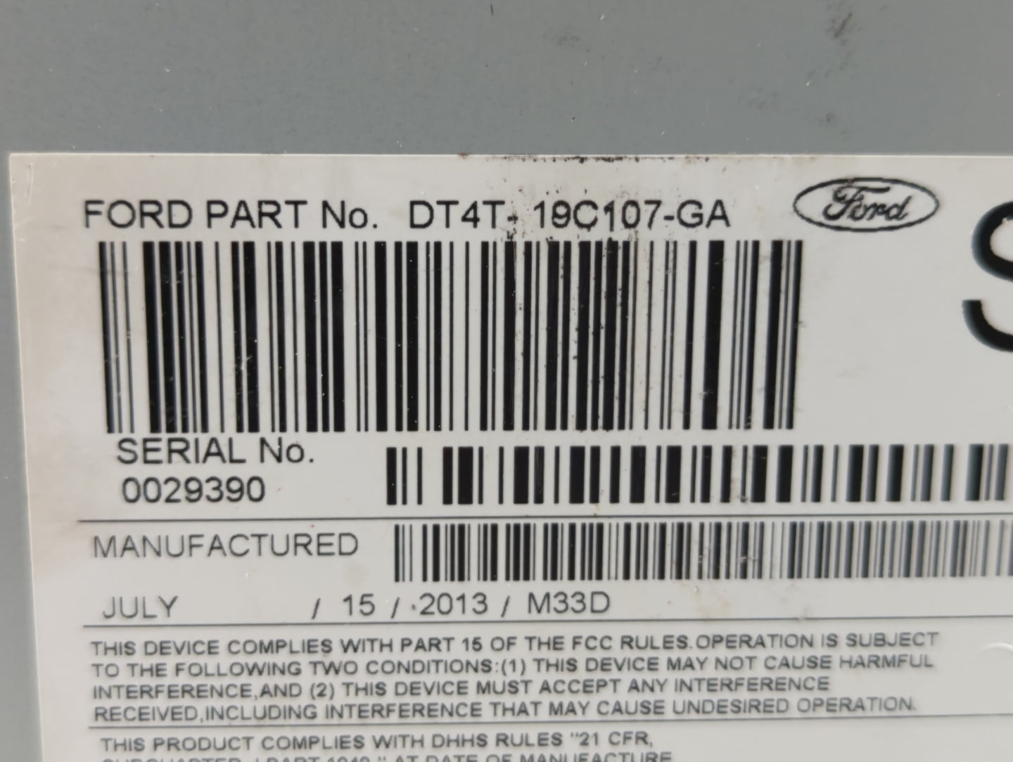 2013-2013 Ford Edge Am Fm Cd Player Radio Receiver - Oemusedautoparts1.com