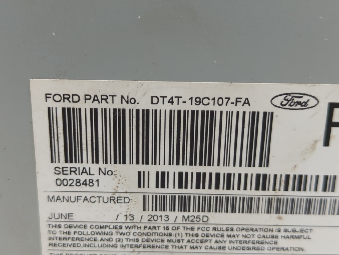 2013-2013 Ford Edge Am Fm Cd Player Radio Receiver - Oemusedautoparts1.com