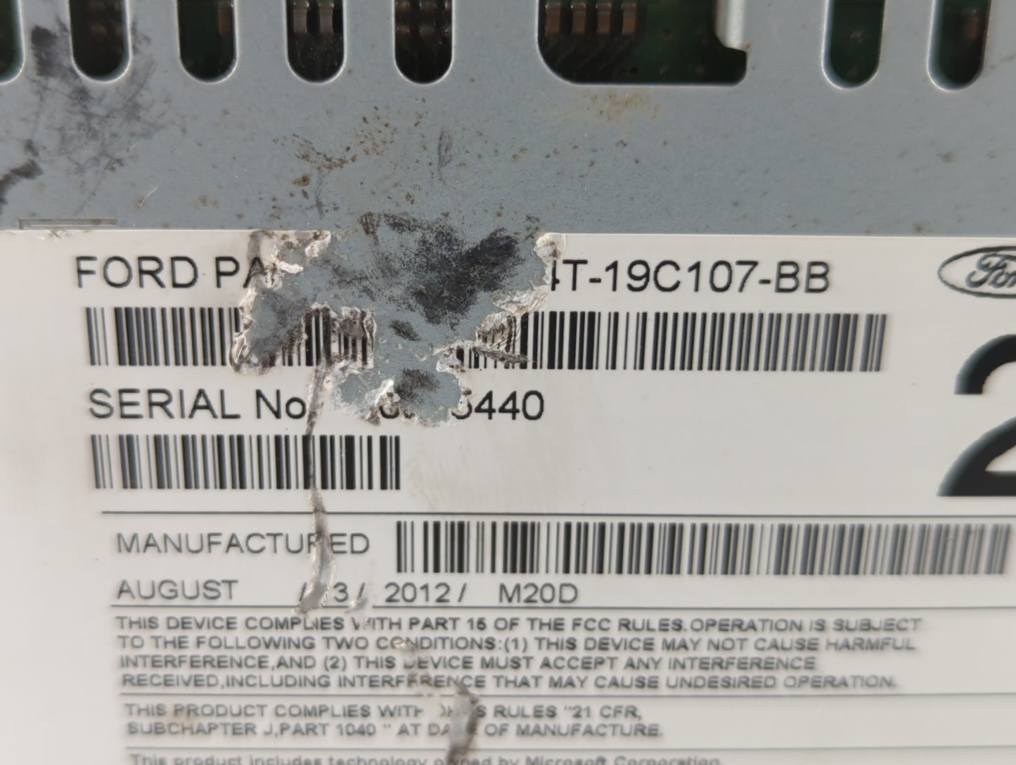 2013-2014 Ford Edge Radio AM FM Cd Player Receiver Replacement P/N:DT4T-19C107-BB ET4T-19C107-NA Fits Fits 2013 2014 OEM Use