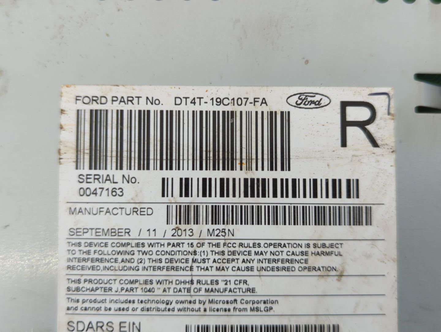 2013-2013 Ford Edge Am Fm Cd Player Radio Receiver - Oemusedautoparts1.com