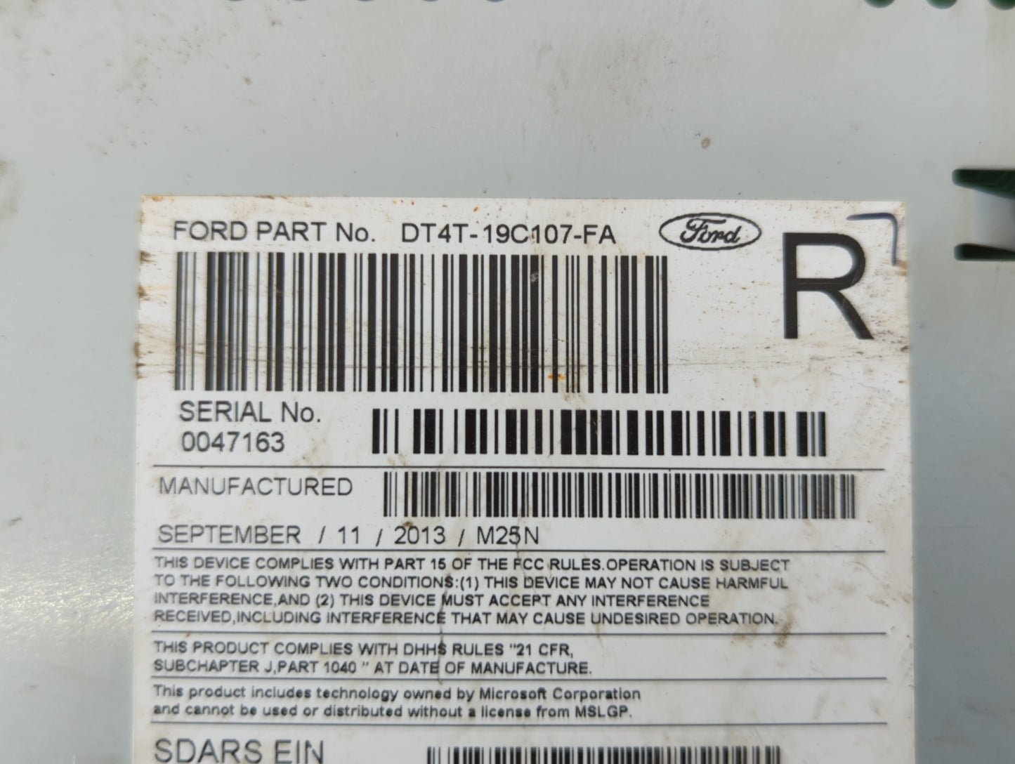 2013-2013 Ford Edge Am Fm Cd Player Radio Receiver - Oemusedautoparts1.com