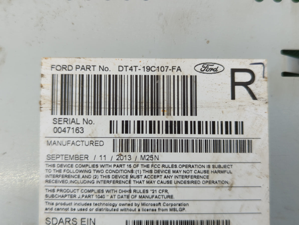 2013-2013 Ford Edge Am Fm Cd Player Radio Receiver 554612 - Oemusedautoparts1.com