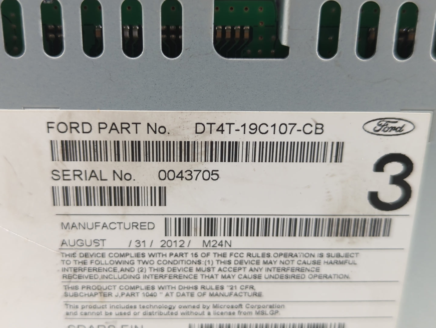 2013 Ford Edge Radio AM FM Cd Player Receiver Replacement P/N:DT4T-19C107-CB Fits OEM Used Auto Parts - Oemusedautoparts1.co