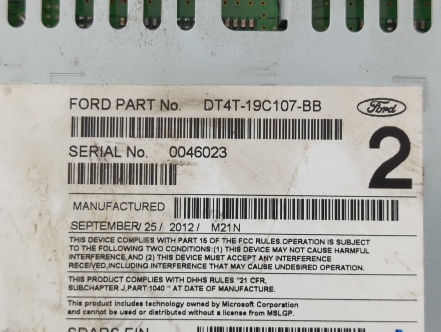 2013-2014 Ford Edge Radio AM FM Cd Player Receiver Replacement P/N:DT4T-19C107-BB DT4T-19C107-BA Fits Fits 2013 2014 OEM Use