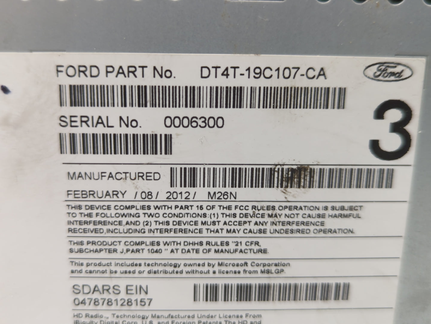 2013-2013 Ford Edge Am Fm Cd Player Radio Receiver - Oemusedautoparts1.com