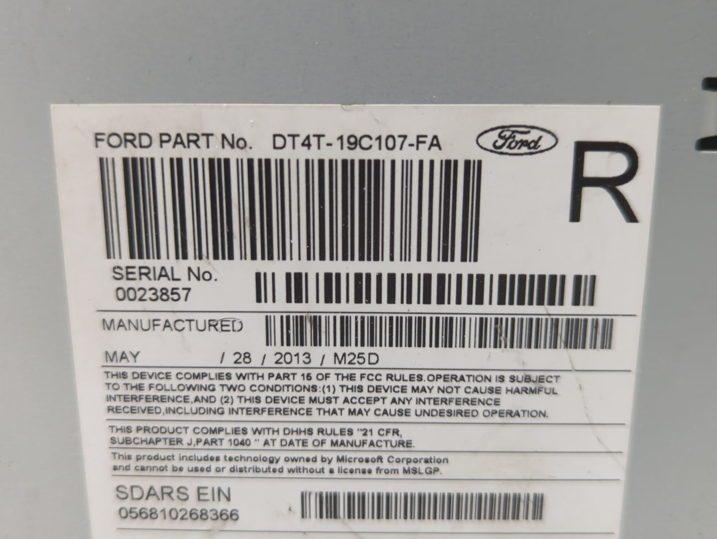 2012-2013 Ford Edge Am Fm Cd Player Radio Receiver - Oemusedautoparts1.com