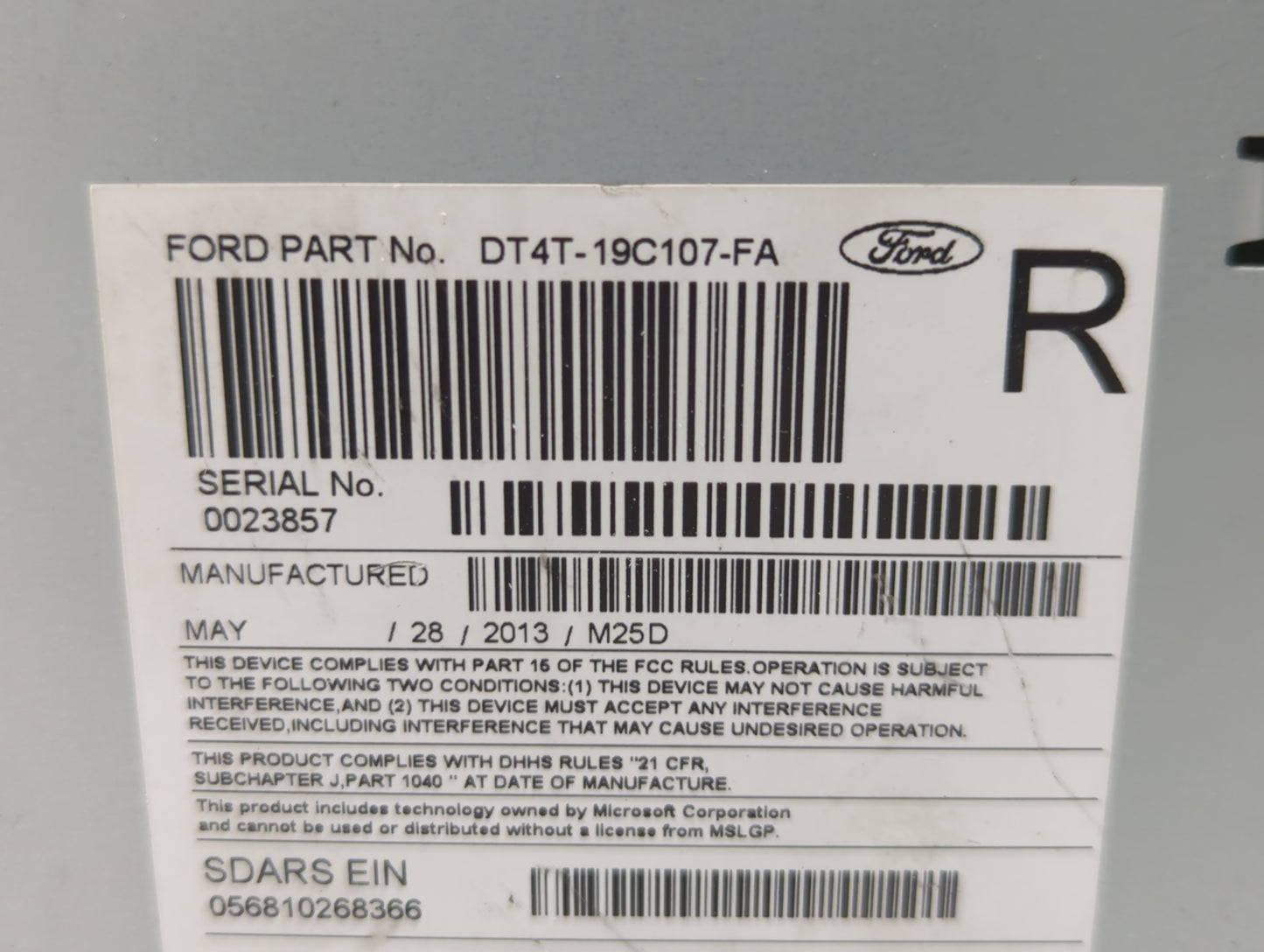 2012-2013 Ford Edge Am Fm Cd Player Radio Receiver - Oemusedautoparts1.com