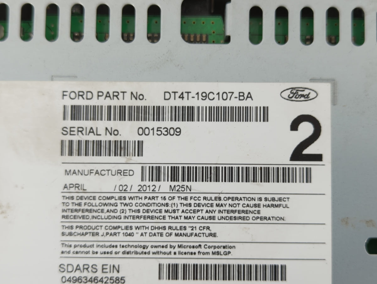 2013-2014 Ford Edge Am Fm Cd Player Radio Receiver 597093 - Oemusedautoparts1.com