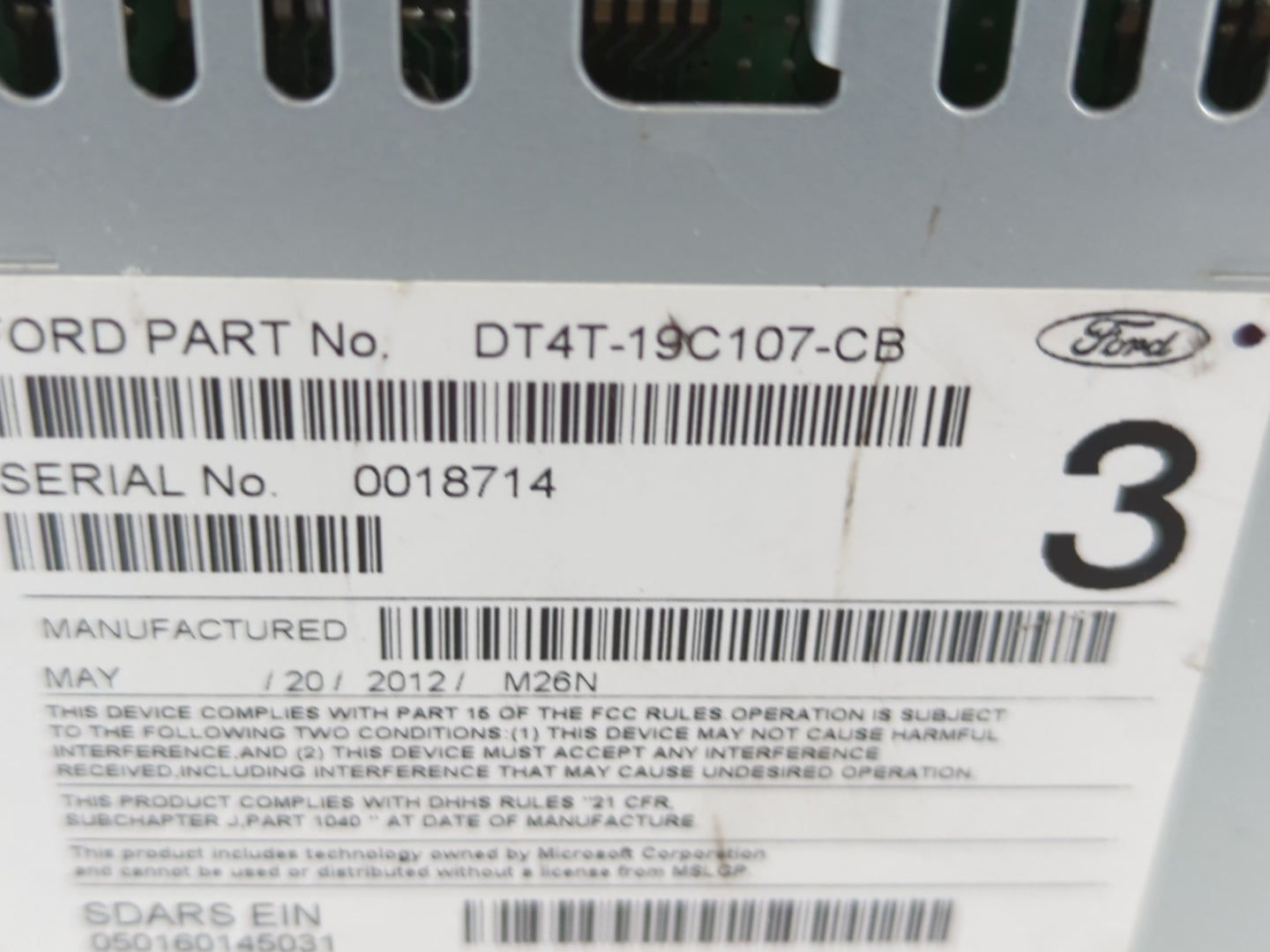 2013-2013 Ford Edge Am Fm Cd Player Radio Receiver - Oemusedautoparts1.com