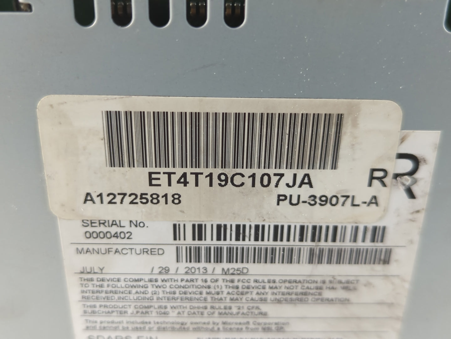 2013-2015 Ford Edge Am Fm Cd Player Radio Receiver - Oemusedautoparts1.com