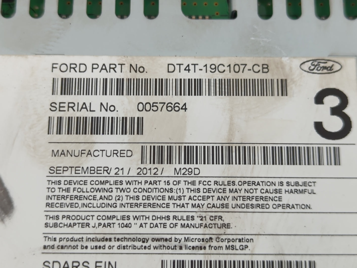 2013-2014 Ford Edge Radio AM FM Cd Player Receiver Replacement P/N:DT4T-19C107-CB DT4T-19C107-BB Fits Fits 2013 2014 OEM Use