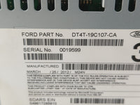 2013 Ford Edge Radio AM FM Cd Player Receiver Replacement P/N:DT4T-19C107-CA Fits OEM Used Auto Parts - Oemusedautoparts1.co