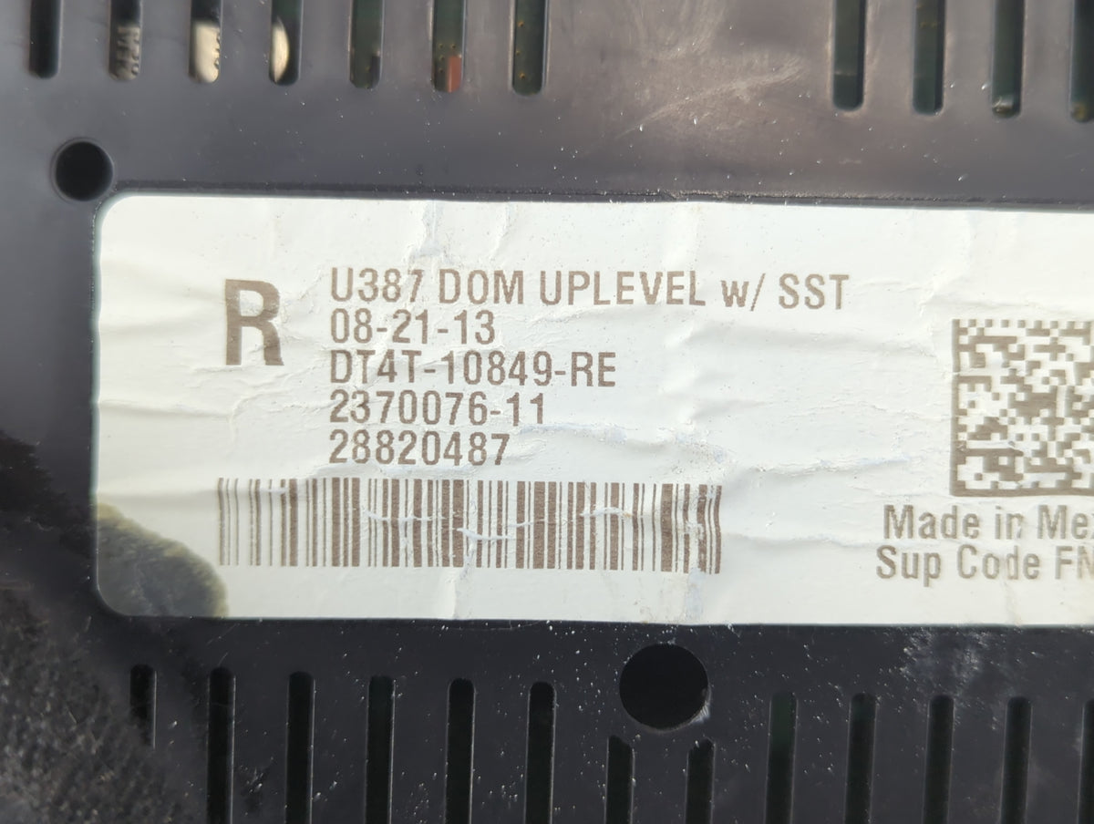 2013 Ford Edge Instrument Cluster Speedometer Gauges P/N:DT4T-10849-RE Miles:116K Fits OEM Used Auto Parts - Oemusedautopart