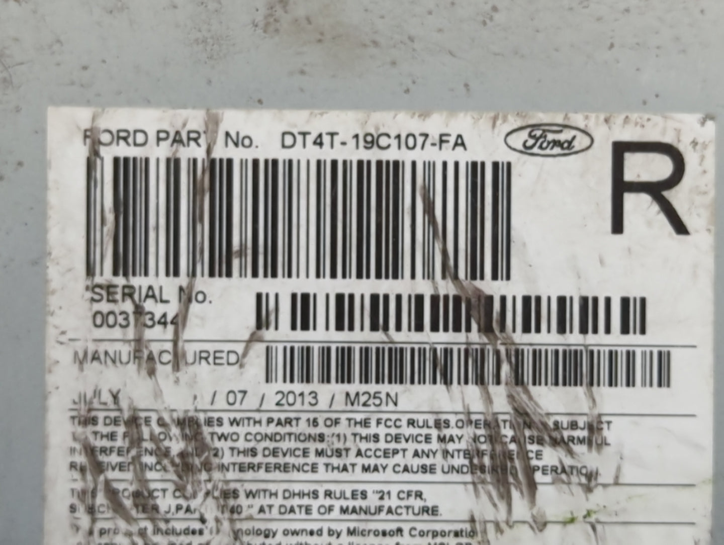 2013 Ford Edge Radio AM FM Cd Player Receiver Replacement P/N:DT4T-19C107-FA Fits OEM Used Auto Parts - Oemusedautoparts1.co