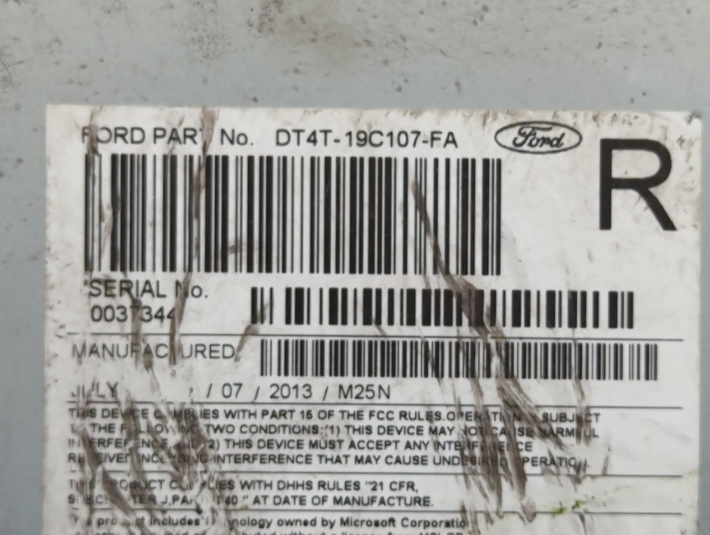 2013 Ford Edge Radio AM FM Cd Player Receiver Replacement P/N:DT4T-19C107-FA Fits OEM Used Auto Parts - Oemusedautoparts1.co
