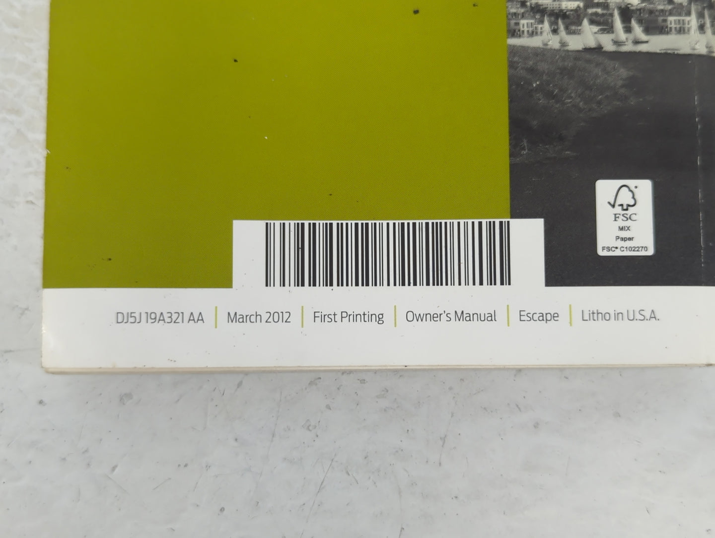 2013 Ford Escape Owners Manual Book Guide P/N:DJ5J 19A321 AA OEM Used Auto Parts - Oemusedautoparts1.com