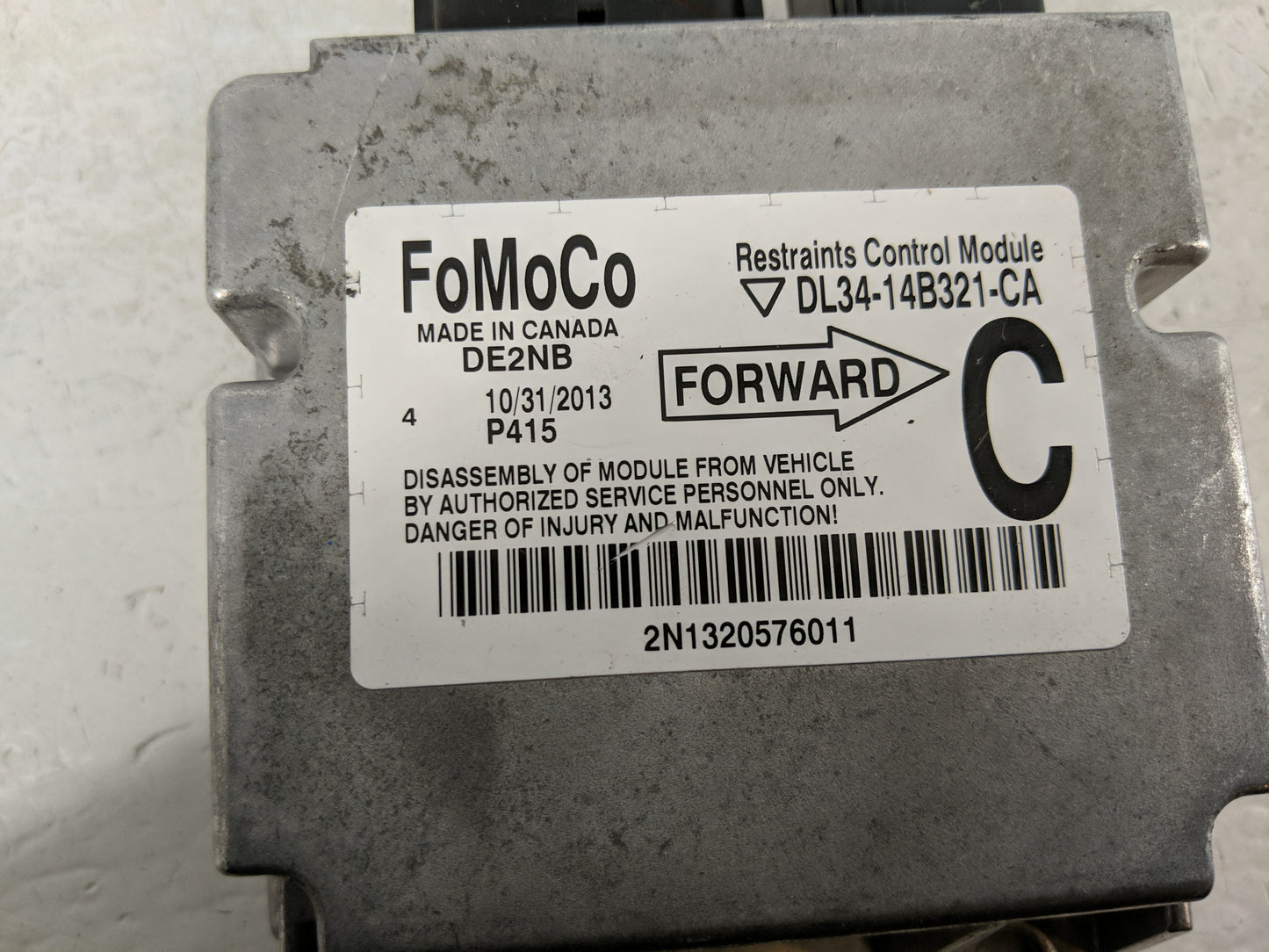 2013-2014 Ford Escape Safety Restraint Srs Airbag Control Module 1186664 - Oemusedautoparts1.com