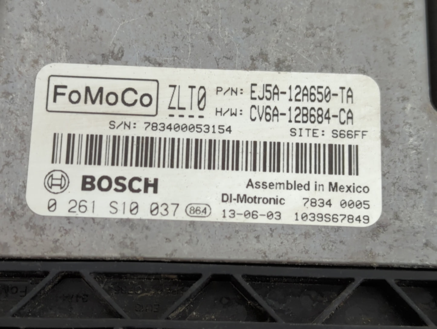 2013-2016 Ford Escape PCM Engine Control Computer ECU ECM PCU OEM P/N:0 261 S10 037 EJ5A-12A650-TA Fits Fits 2013 2014 2015 