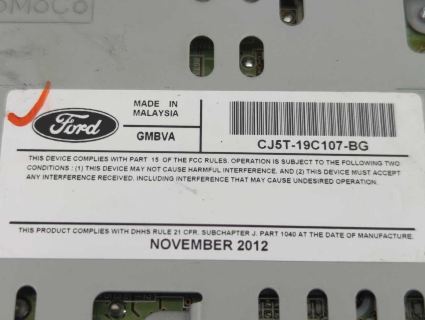 2013-2015 Ford Escape Radio AM FM Cd Player Receiver Replacement P/N:CJ5T-19C107-BG Fits Fits 2013 2014 2015 OEM Used Auto P