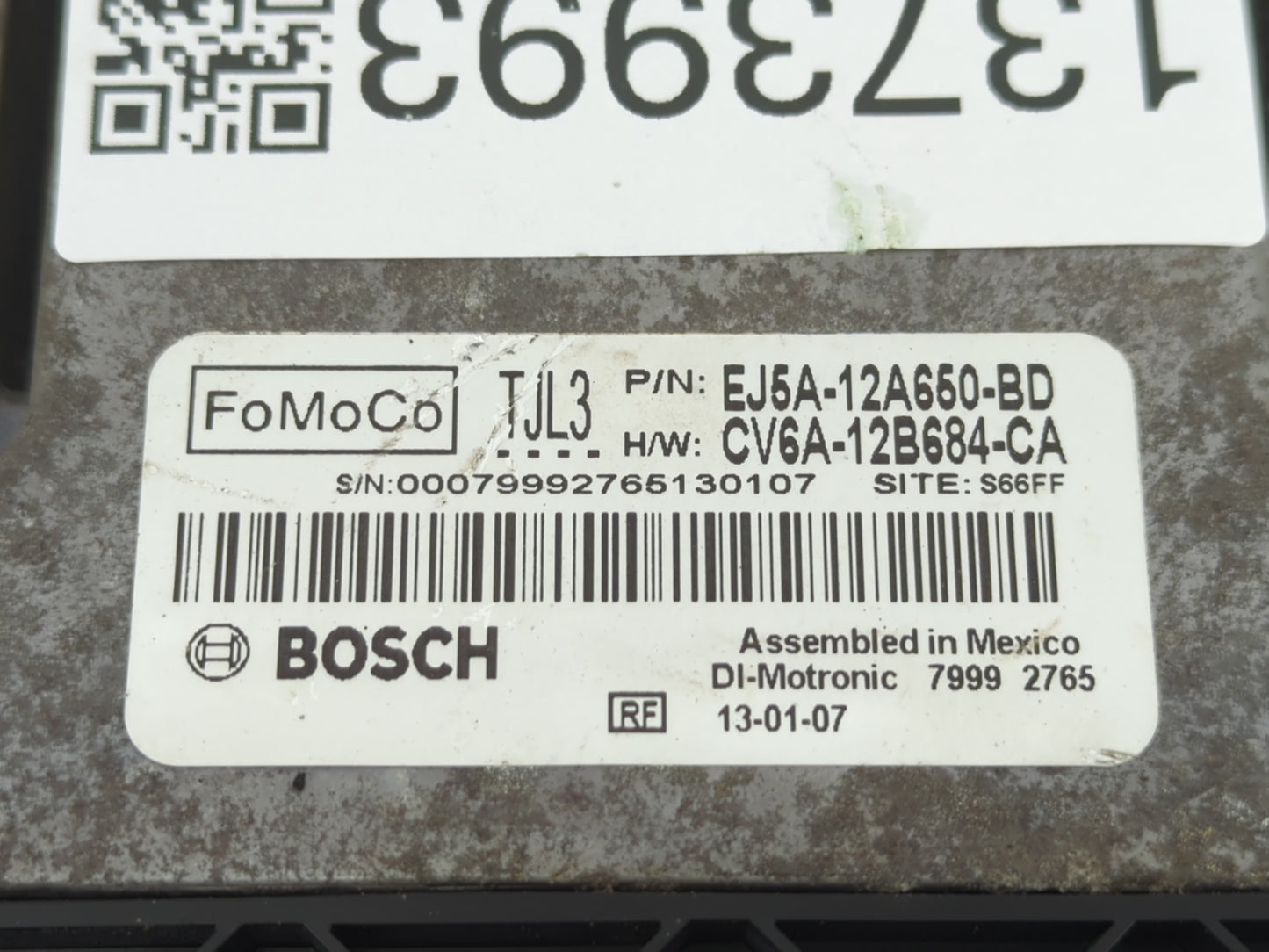 2013-2016 Ford Escape PCM Engine Control Computer ECU ECM PCU OEM P/N:EJ5A-12A650-BD Fits Fits 2013 2014 2015 2016 OEM Used 