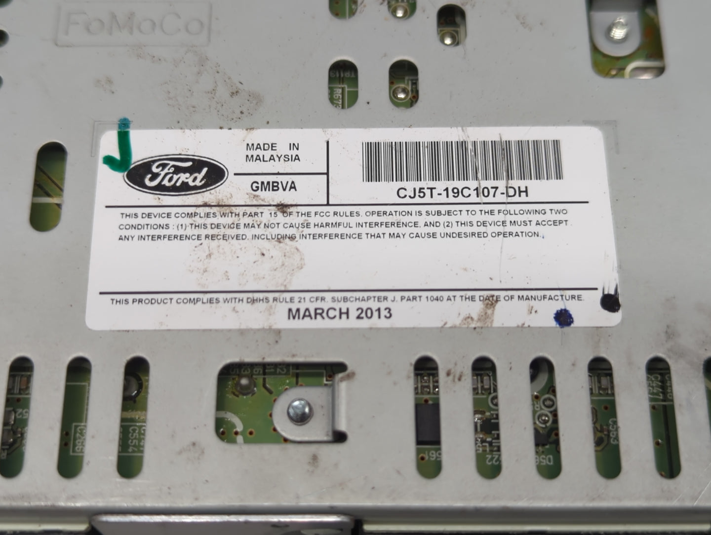 2013-2015 Ford Escape Radio AM FM Cd Player Receiver Replacement P/N:CJ5T-19C107-DH Fits Fits 2013 2014 2015 OEM Used Auto P