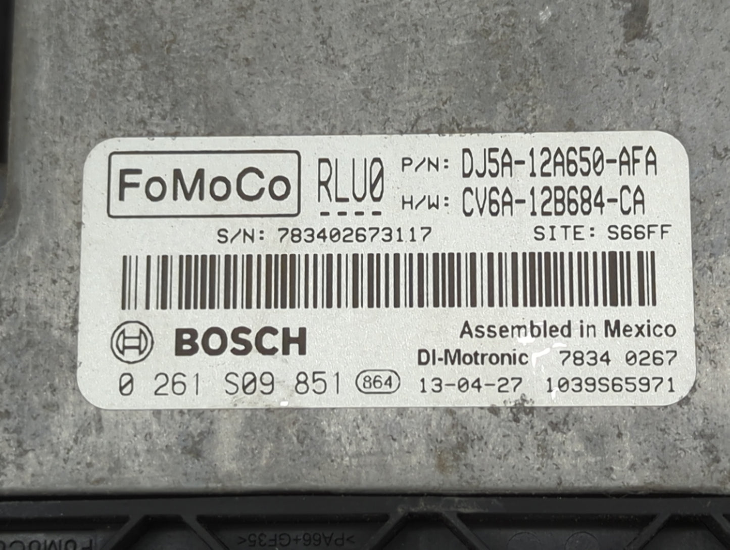 2013-2016 Ford Escape PCM Engine Control Computer ECU ECM PCU OEM P/N:CV6A-12B684-CA DJ5A-12A650-AFA Fits Fits 2013 2014 201
