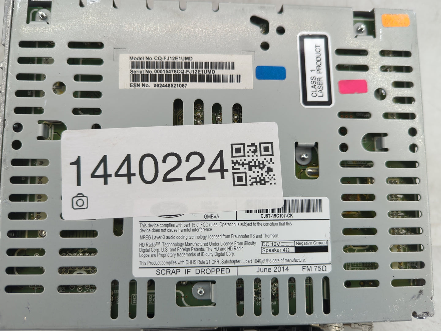 2013-2015 Ford Escape Radio AM FM Cd Player Receiver Replacement P/N:CQ-FJ12E1UMD CJ5T-19C107-CK Fits Fits 2013 2014 2015 OE
