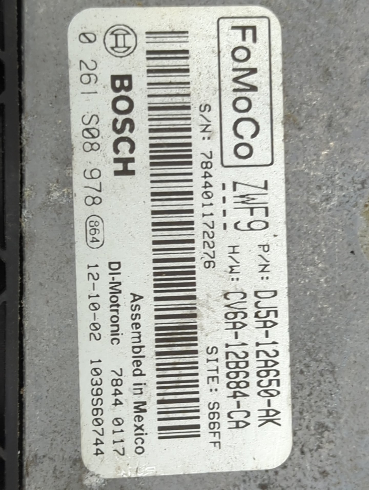 2013-2016 Ford Escape PCM Engine Control Computer ECU ECM PCU OEM P/N:DJ5A-12A650-AK CV6A-12B684-CA Fits Fits 2013 2014 2015