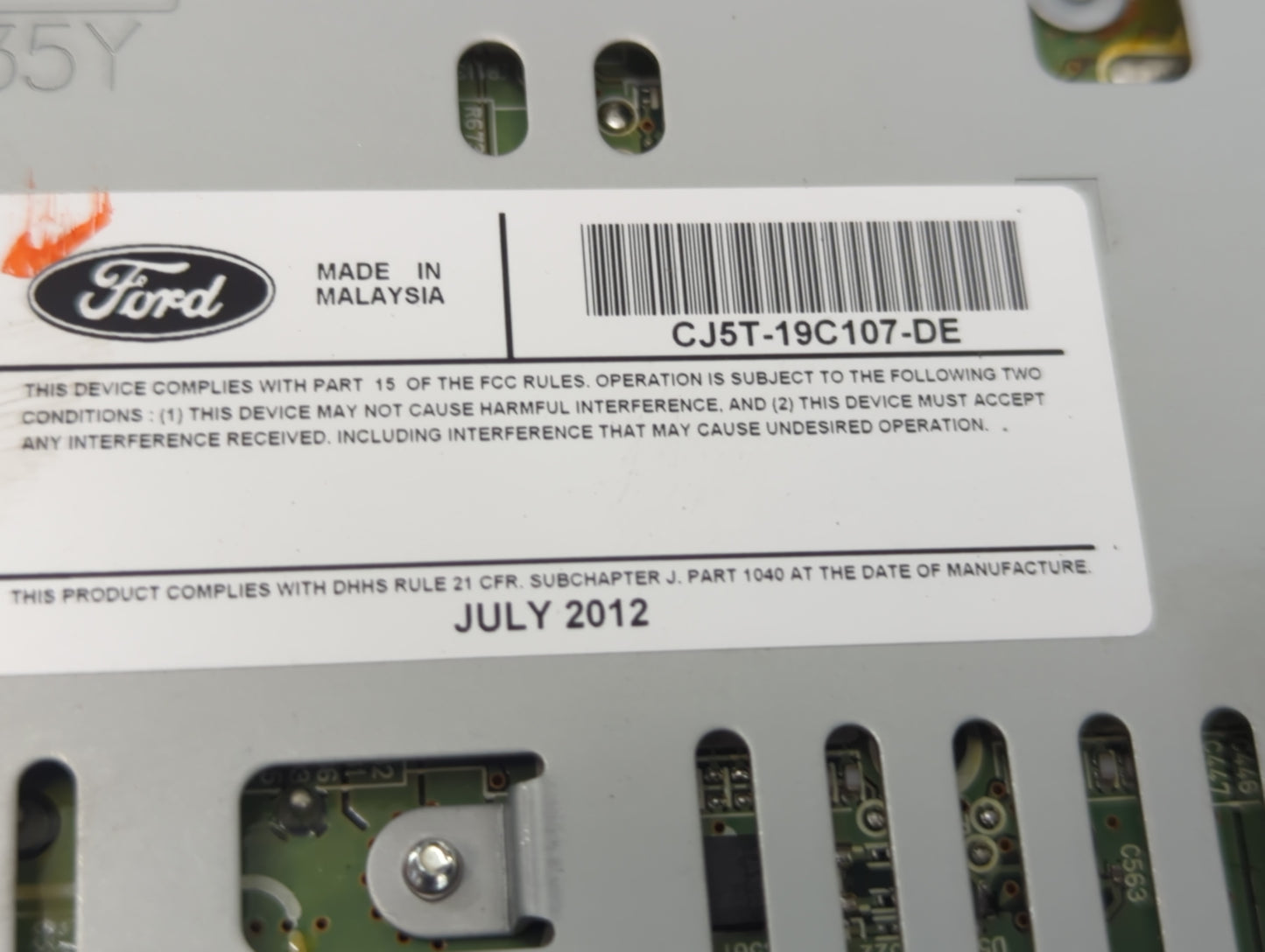 2013-2016 Ford Escape Radio AM FM Cd Player Receiver Replacement P/N:CJ5T-19C107-DE Fits Fits 2013 2014 2015 2016 OEM Used A